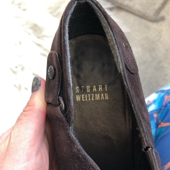 Stuart Weitzman Suede Low Ankle Heeled Booties - Picture 7 of 8